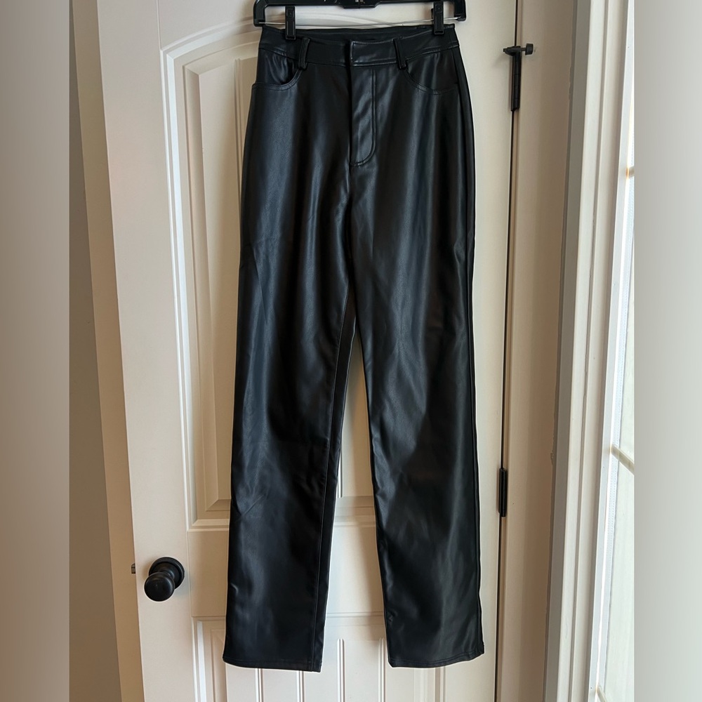 ASOS Design Black Faux Leather High Rise Pants Size 4